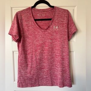 Under Armour Women's Heathered Red V-Neck Tee